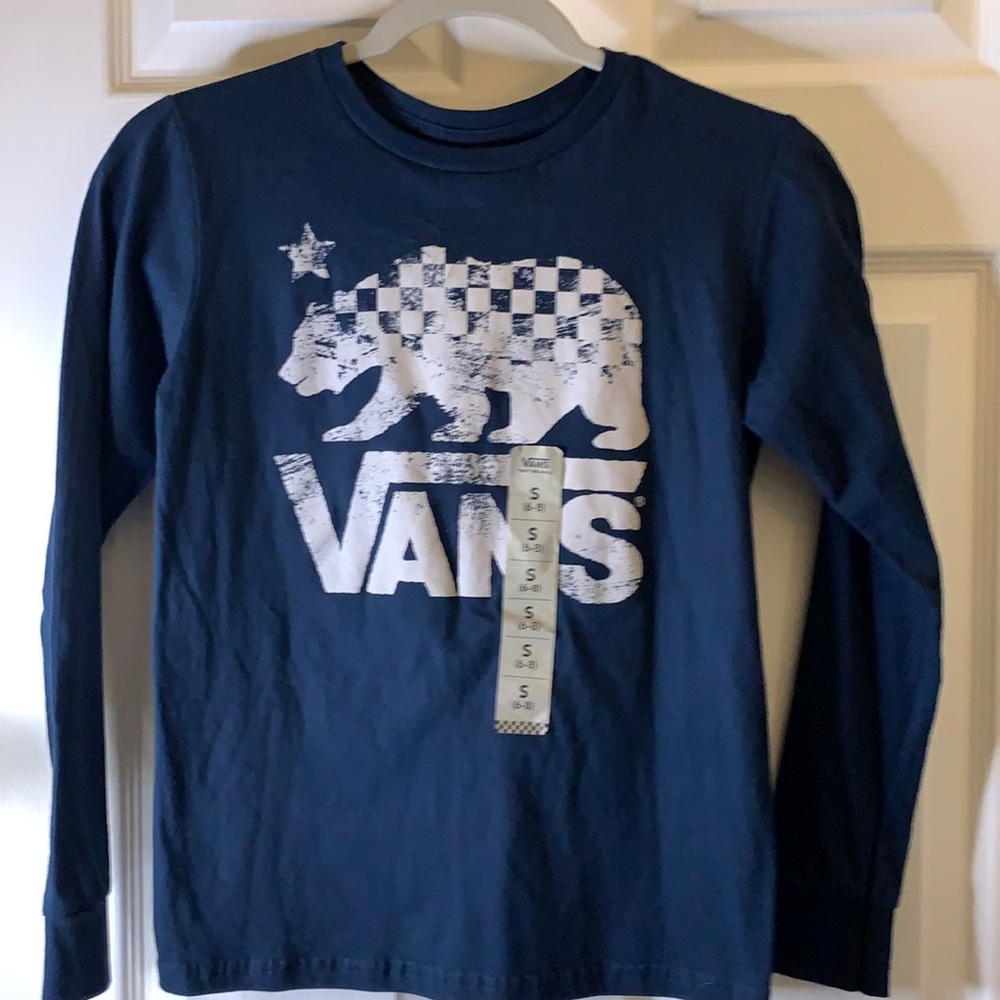 Vans long sleeve shirt. Size Small 6-8. Color blue.